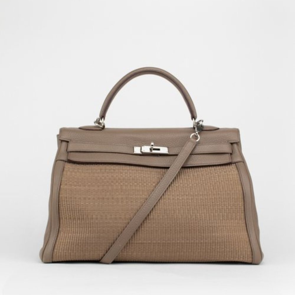 SOLD Hermes Crinoline Etoupe Kelly 35 - Picture 2 of 9